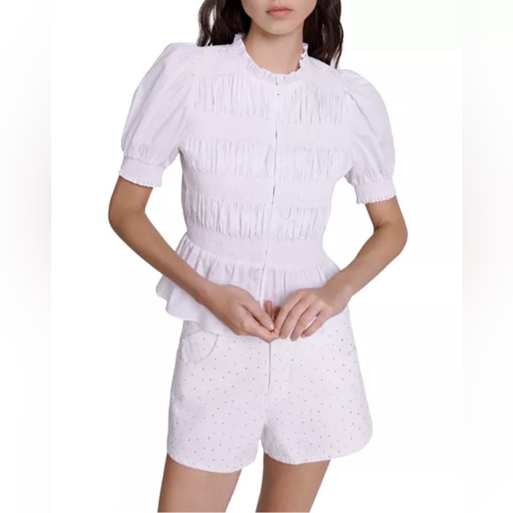 Maje Cineta Smocked Top